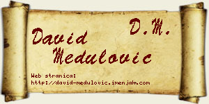 David Medulović vizit kartica